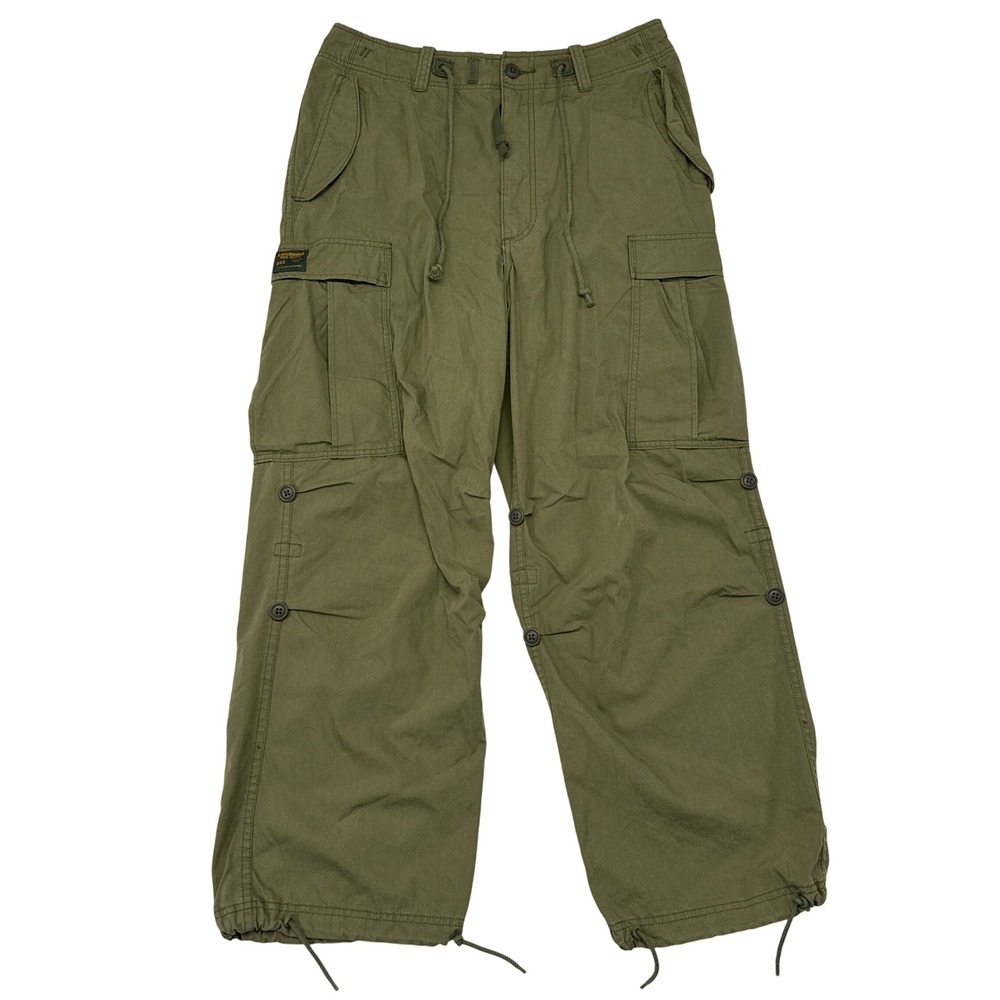 Vintage Abercrombie & Fitch Paratrooper Pants Small Green Cargo Utility Fatigue